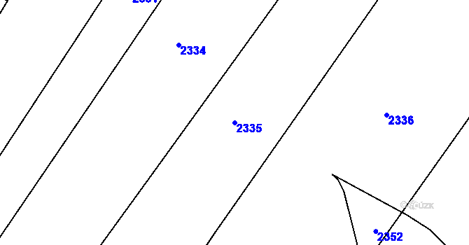 Parcela st. 2335 v KÚ Vlastkovec, Katastrální mapa