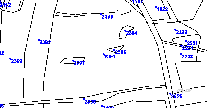Parcela st. 2391 v KÚ Vlastkovec, Katastrální mapa