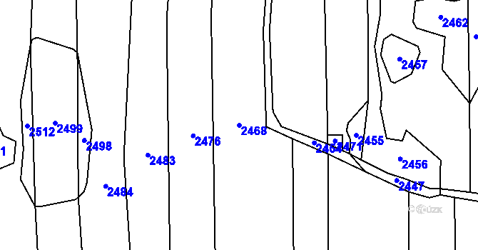 Parcela st. 2468 v KÚ Vlastkovec, Katastrální mapa