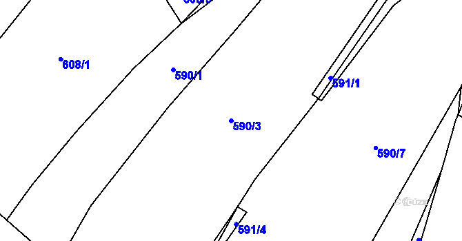 Parcela st. 590/3 v KÚ Vlastkovec, Katastrální mapa