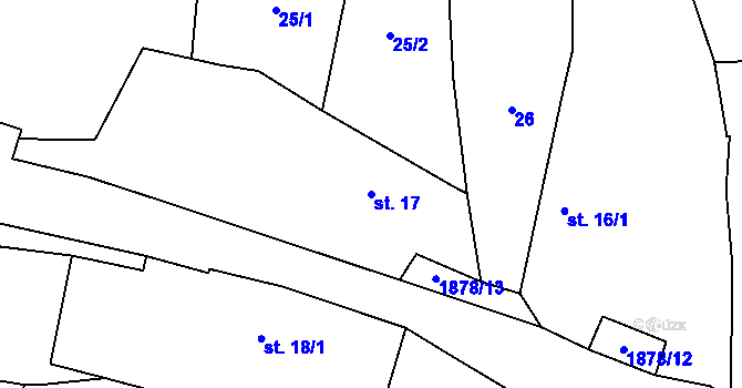 Parcela st. 17 v KÚ Vlastkovec, Katastrální mapa