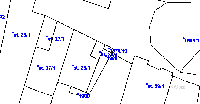 Parcela st. 28/4 v KÚ Vlastkovec, Katastrální mapa