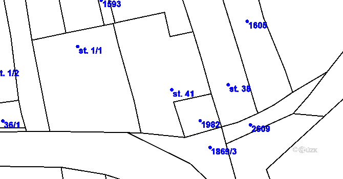 Parcela st. 41 v KÚ Vlastkovec, Katastrální mapa