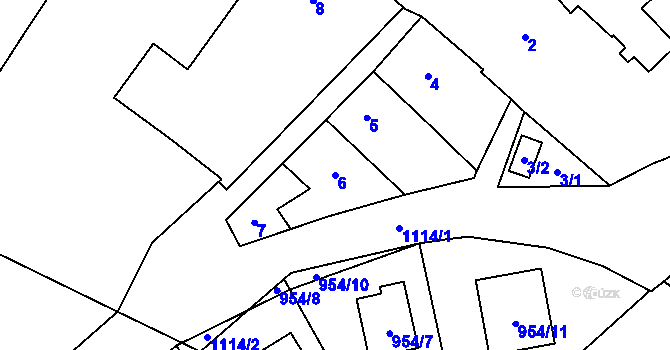 Parcela st. 6 v KÚ Slavonín, Katastrální mapa