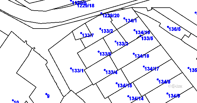Parcela st. 133/6 v KÚ Slavonín, Katastrální mapa
