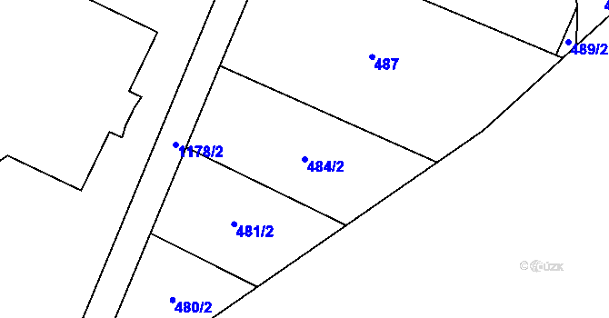 Parcela st. 484/2 v KÚ Slavonín, Katastrální mapa