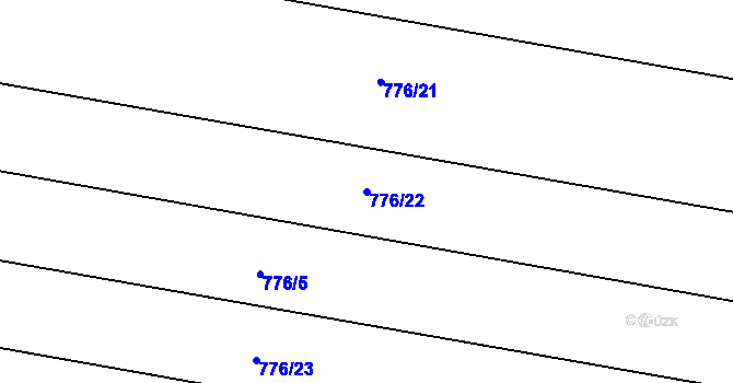 Parcela st. 776/22 v KÚ Slavonín, Katastrální mapa