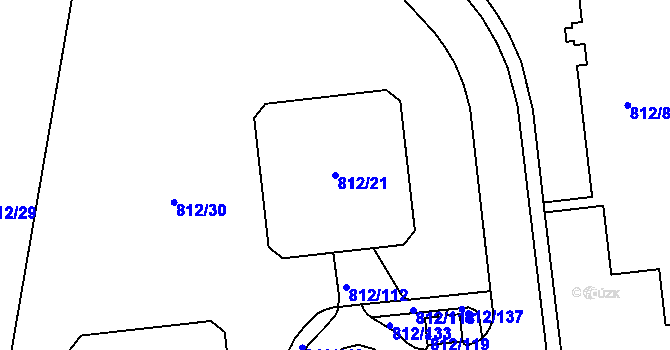 Parcela st. 812/21 v KÚ Slavonín, Katastrální mapa