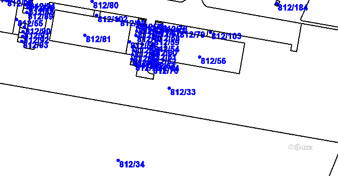 Parcela st. 812/33 v KÚ Slavonín, Katastrální mapa