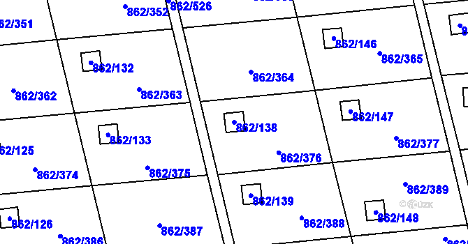 Parcela st. 862/138 v KÚ Slavonín, Katastrální mapa