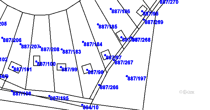 Parcela st. 887/97 v KÚ Slavonín, Katastrální mapa