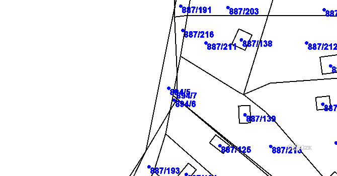 Parcela st. 894/5 v KÚ Slavonín, Katastrální mapa
