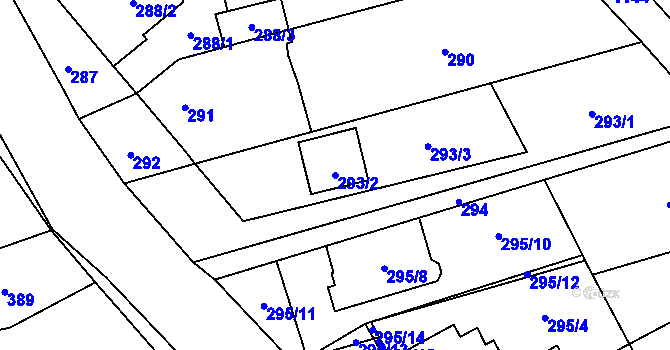 Parcela st. 293/2 v KÚ Slavonín, Katastrální mapa