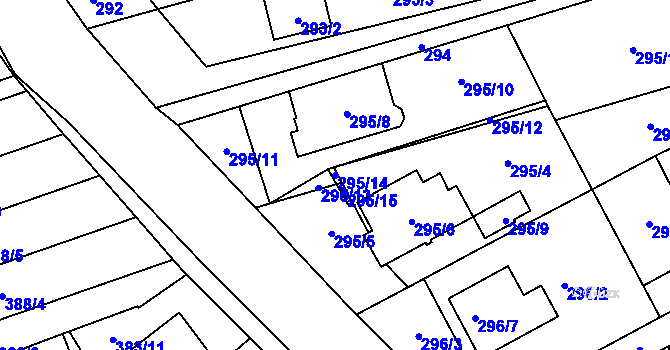Parcela st. 295/14 v KÚ Slavonín, Katastrální mapa