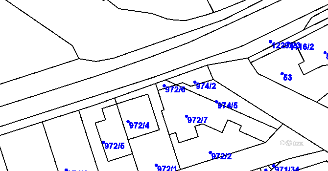 Parcela st. 972/6 v KÚ Slavonín, Katastrální mapa