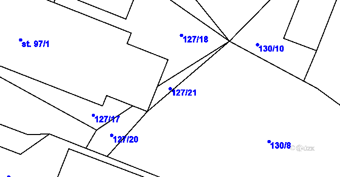 Parcela st. 127/21 v KÚ Slavoňov, Katastrální mapa