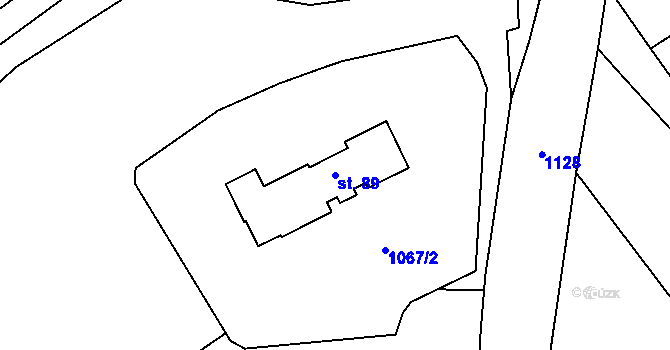 Parcela st. 89 v KÚ Slavošov u Zruče nad Sázavou, Katastrální mapa