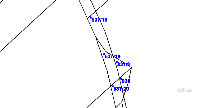 Parcela st. 537/19 v KÚ Slavošovice u Lišova, Katastrální mapa