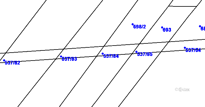 Parcela st. 537/84 v KÚ Slavošovice u Lišova, Katastrální mapa