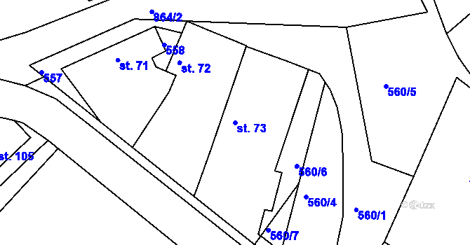 Parcela st. 73 v KÚ Lipec u Slepotic, Katastrální mapa