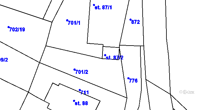 Parcela st. 87/2 v KÚ Lipec u Slepotic, Katastrální mapa