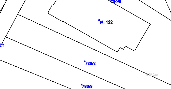 Parcela st. 780/7 v KÚ Lipec u Slepotic, Katastrální mapa