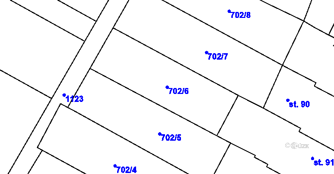 Parcela st. 702/6 v KÚ Lipec u Slepotic, Katastrální mapa