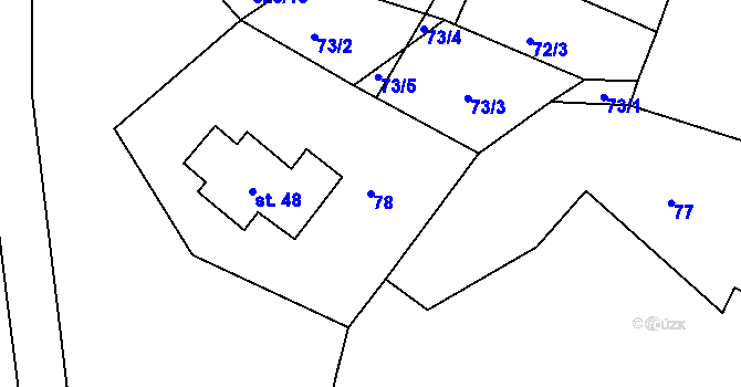 Parcela st. 78 v KÚ Slepotice, Katastrální mapa