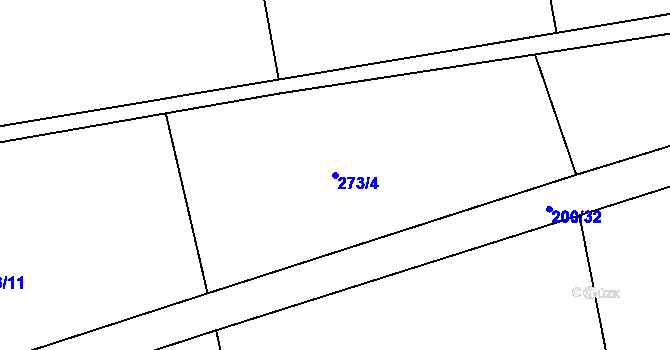 Parcela st. 273/4 v KÚ Ves Rudoltice, Katastrální mapa