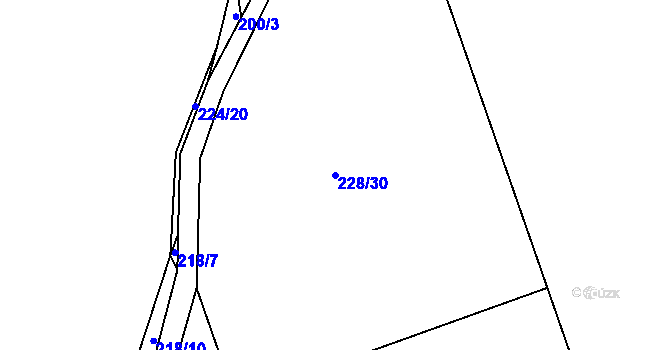 Parcela st. 228/30 v KÚ Ves Rudoltice, Katastrální mapa