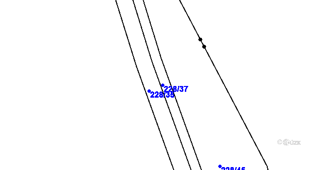 Parcela st. 228/37 v KÚ Ves Rudoltice, Katastrální mapa