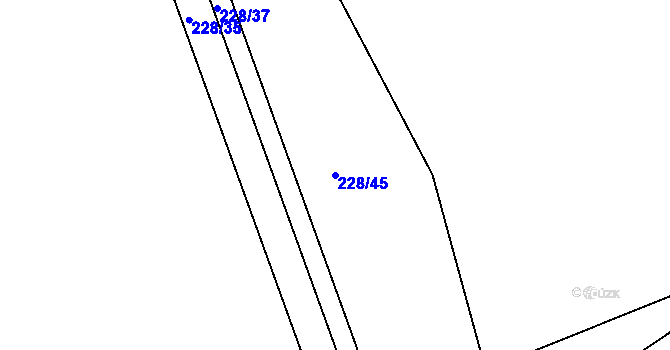 Parcela st. 228/45 v KÚ Ves Rudoltice, Katastrální mapa