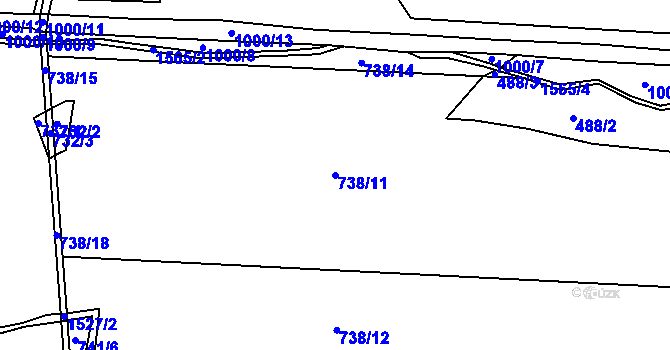 Parcela st. 738/11 v KÚ Ves Rudoltice, Katastrální mapa