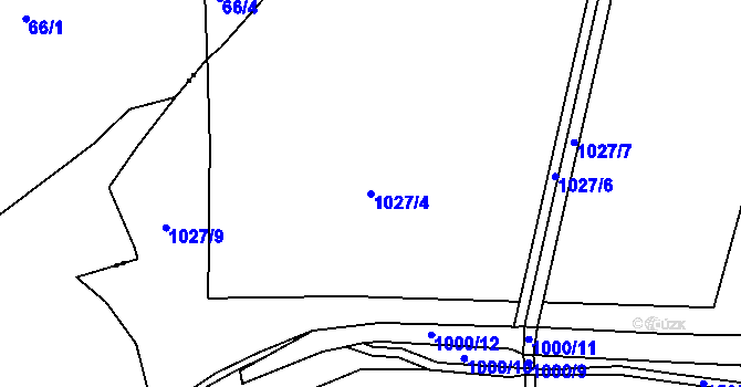 Parcela st. 1027/4 v KÚ Ves Rudoltice, Katastrální mapa