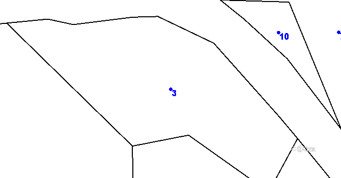 Parcela st. 3 v KÚ Pelhřimovy, Katastrální mapa
