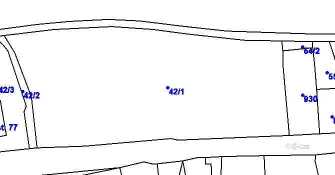 Parcela st. 42/1 v KÚ Pelhřimovy, Katastrální mapa
