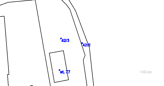 Parcela st. 42/2 v KÚ Pelhřimovy, Katastrální mapa
