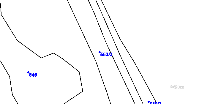 Parcela st. 553/3 v KÚ Pelhřimovy, Katastrální mapa