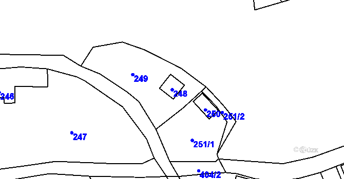 Parcela st. 248 v KÚ Holyně, Katastrální mapa