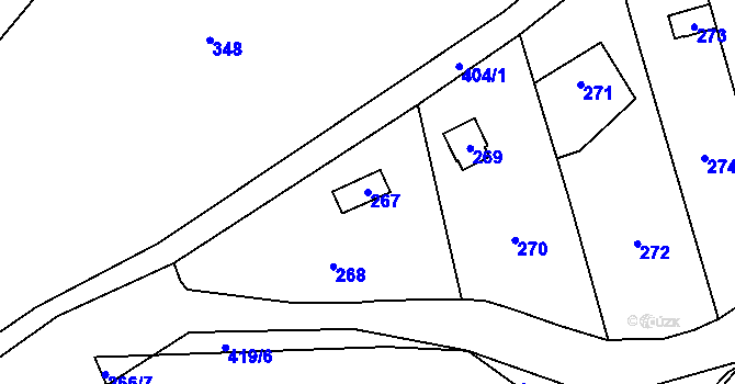 Parcela st. 267 v KÚ Holyně, Katastrální mapa