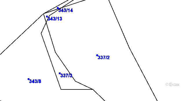 Parcela st. 337 v KÚ Holyně, Katastrální mapa