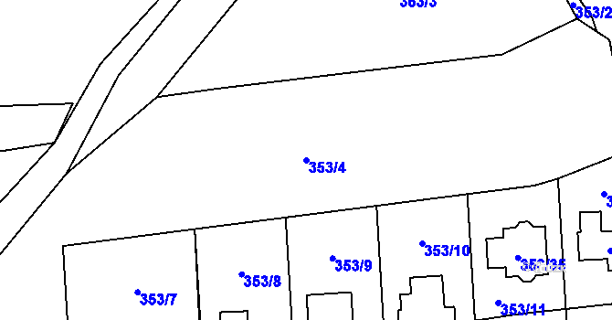 Parcela st. 353/4 v KÚ Holyně, Katastrální mapa