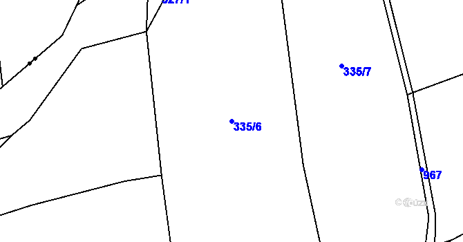 Parcela st. 335/6 v KÚ Holyně, Katastrální mapa