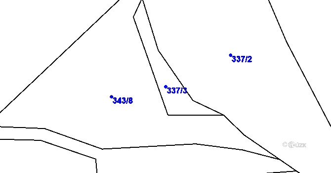 Parcela st. 337/3 v KÚ Holyně, Katastrální mapa