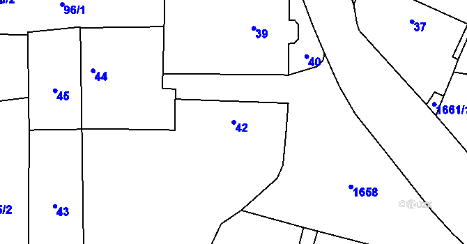 Parcela st. 42 v KÚ Slivenec, Katastrální mapa