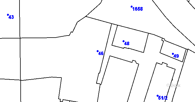 Parcela st. 46 v KÚ Slivenec, Katastrální mapa