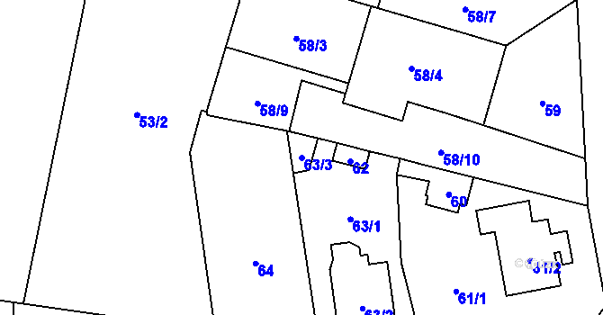Parcela st. 63/3 v KÚ Slivenec, Katastrální mapa
