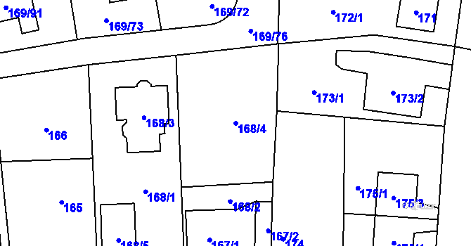 Parcela st. 168/4 v KÚ Slivenec, Katastrální mapa