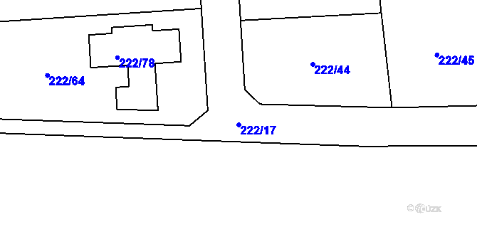 Parcela st. 222/17 v KÚ Slivenec, Katastrální mapa