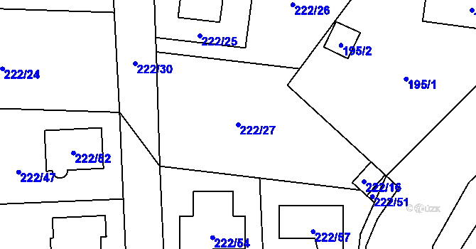 Parcela st. 222/27 v KÚ Slivenec, Katastrální mapa